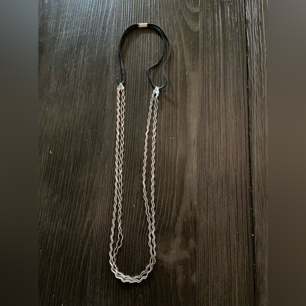 Headband - Black and Silver with Chain Detail